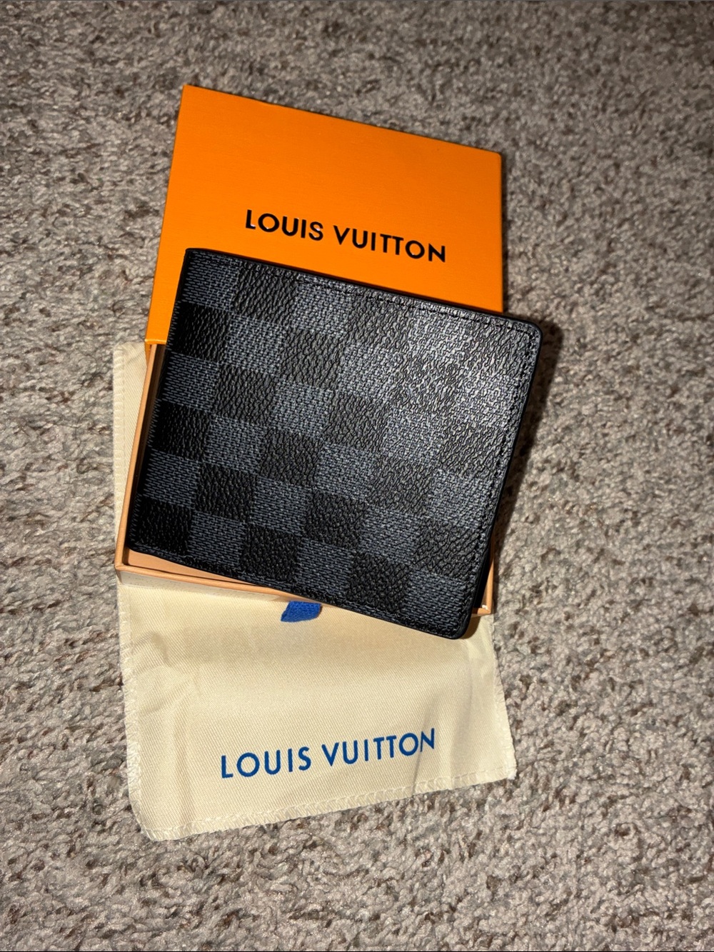 Black Damier Graphite Money Clip Wallet